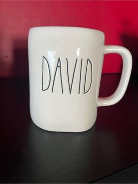 Rae Dunn Personalized White David Ceramic Coffee Mug